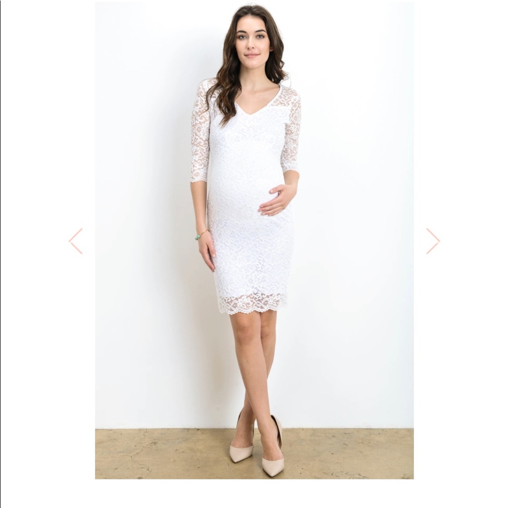 Lace V Neck Maternity Bodycon dress